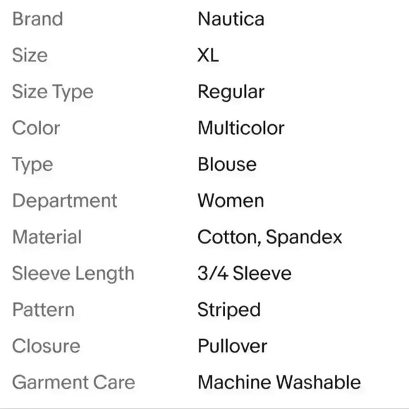 Nautica Cropped Sleeve Striped Button Detail Shirt - Picture 11 of 11